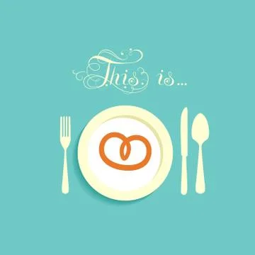 Bagel on a plate Stock Illustration