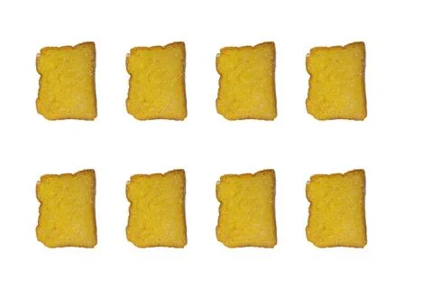 Bagelen bread on white isolate background, lined up in a pattern Stock Photos