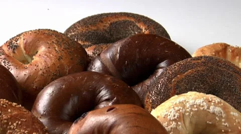 Bagels, one split Stock Footage 8570450