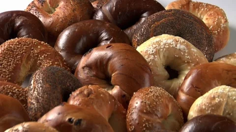 Bagels, one split Stock Footage 8570452