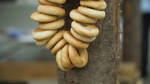 Bagels on the rope Stock Footage 94324240