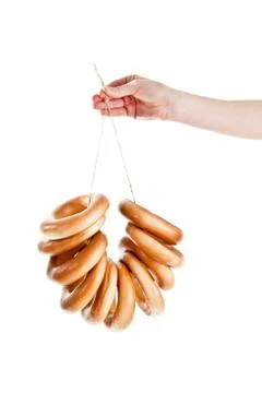 Bagels in thread Stock Photos