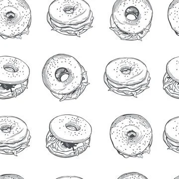 Bagels. Vector  pattern Stock Illustration