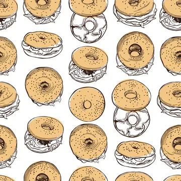 Bagels. Vector  pattern Stock Illustration