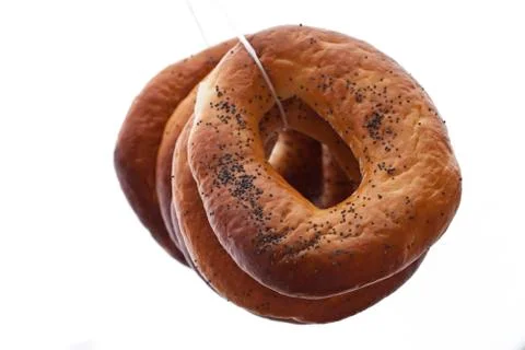 Bagels on a white background isolation Stock Photos