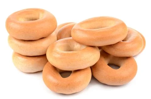 Bagels on a white background Stock Photos