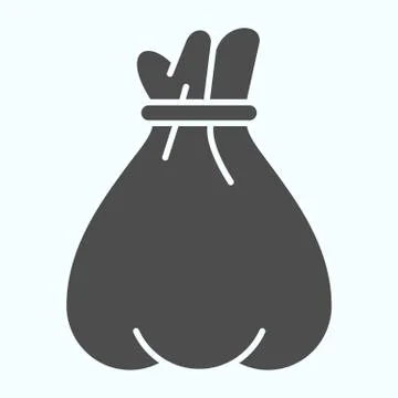 Bagful solid icon. Santa Claus sackcloth bag of gifts and presents. Christmas Stock Illustration