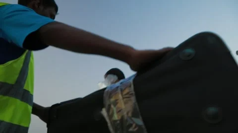 Baggage Being Loaded In The Airplane Stock Footage 62203228