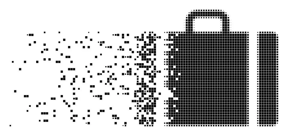 Baggage Burst Pixel Icon Illustrazione stock