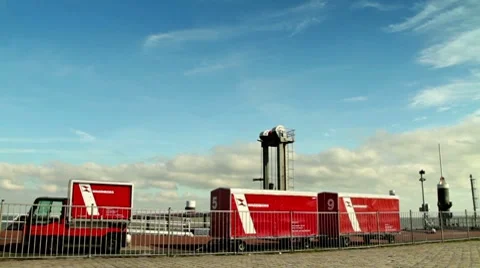 Baggage Car for People Using the Ferry Stock Footage 8830534