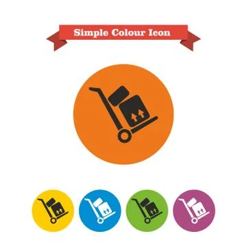 Baggage on cart 스톡 일러스트