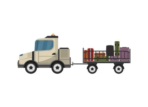 Baggage cart isolated vector icon Stock Illustration