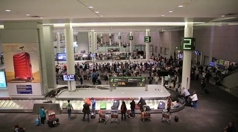 Baggage claim area in Toronto Pearson airport terminal Stock Footage 41121465