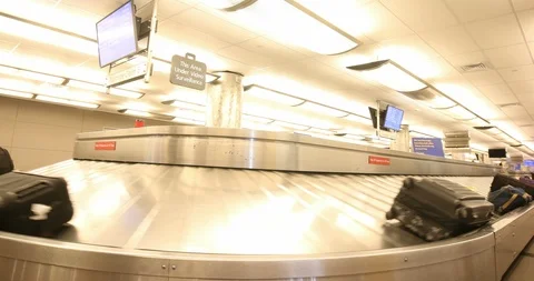 Baggage Claim Conveyor - Time lapse 4k Video stock 96446485