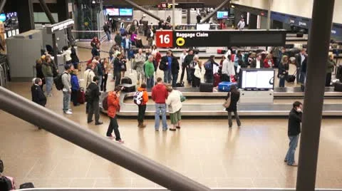 Baggage claim Stock Footage 10802755