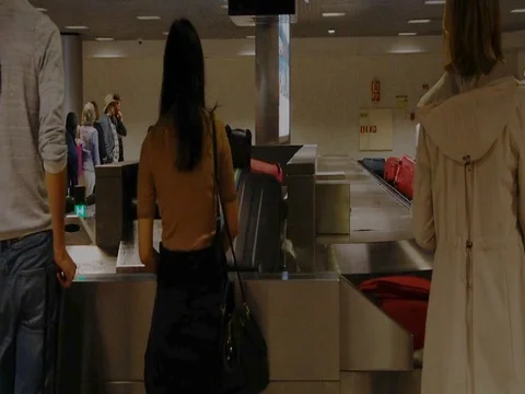 Baggage Claim in Lisbon Stock Footage 80865791