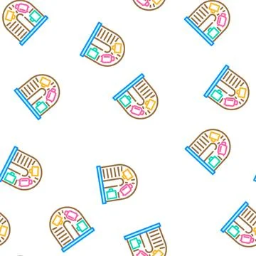 Baggage claim tape vector seamless pattern Stock Illustration