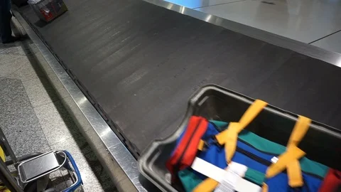 Baggage conveyor belt Stock Footage 87207187