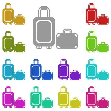 Baggage icon in multi color. Simple glyph vector of summer set for UI and UX, Illustrazione stock