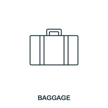 Baggage icon. Outline thin line style from airport icons collection. Pixel Stock Illustration