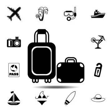 Baggage icon. Simple glyph vector element of Summer icons set for UI and UX,  Stock Illustration