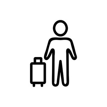 Baggage icon vector. Isolated contour symbol illustration Stock Illustration