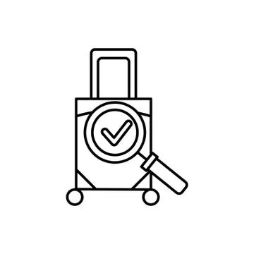 Baggage, loupe, checking line icon. elements of airport, travel illustration Stock Illustration