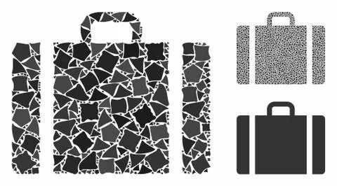 Baggage Mosaic Icon of Rough Elements Illustrazione stock