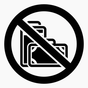 Baggage Prohibition. No carry-on. Do not use luggage. Stock Illustration