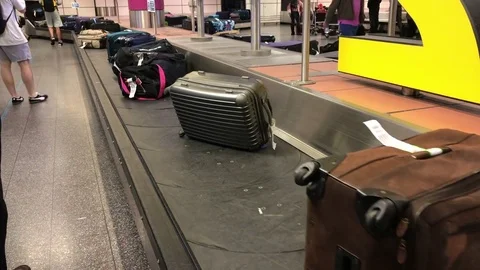 Baggage reclaim carousel - airport Stock Footage 80460638