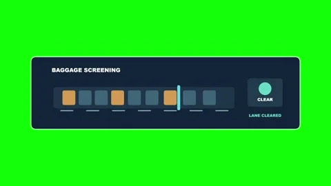 Baggage Screening Lane Cleared Green Screen Overlay Stock Footage 345501975