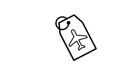 Baggage tag icon representing travel animation isolated on white background Stock Footage 341384448