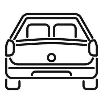 Baggage trunk icon outline vector. Open vehicle Stockillustratie