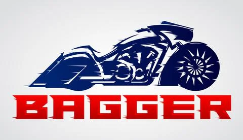 Bagger Motorcycle vector emblem design. Stock Illustration