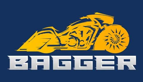 Bagger Motorcycle vector emblem design. Stock Illustration