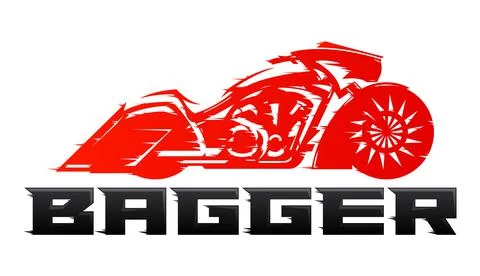 Bagger Motorcycle vector emblem design. Stock Illustration