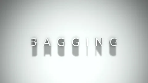 Bagging 3D title animation with shadows on a white background Stock Footage 296799132