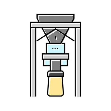 Bagging machine cement production color icon vector illustration Stock Illustration