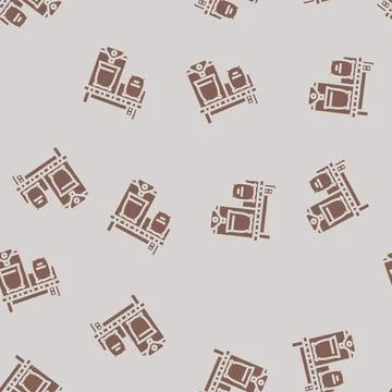 Bagging machine cement production glyph vector seamless pattern イラスト素材
