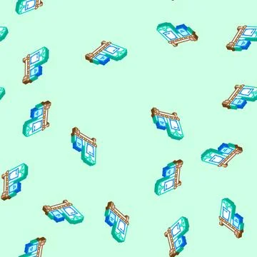 Bagging machine cement production isometric icon seamless pattern Stockillustratie