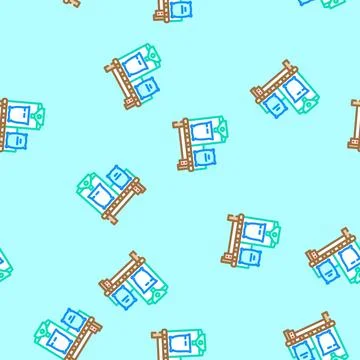 Bagging machine cement production vector seamless pattern Illustrazione stock