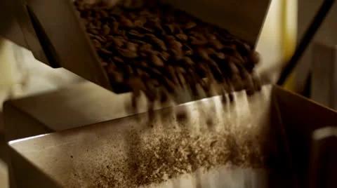 Bagging roasted coffee beans - Portioning Stock Footage 26318994