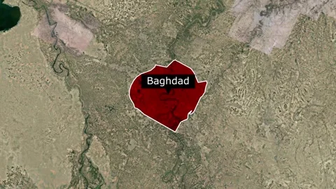 Baghdad Iraq Map Animation Highlighting City Location 스톡 동영상 343125067