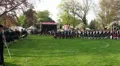 Bagpipe bands enter the competition place at Highland Gathering HD Footage