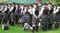 Bagpipe bands waiting at Highland Gathering HD Footage