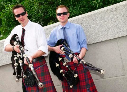 Bagpipe duo Stock Photos
