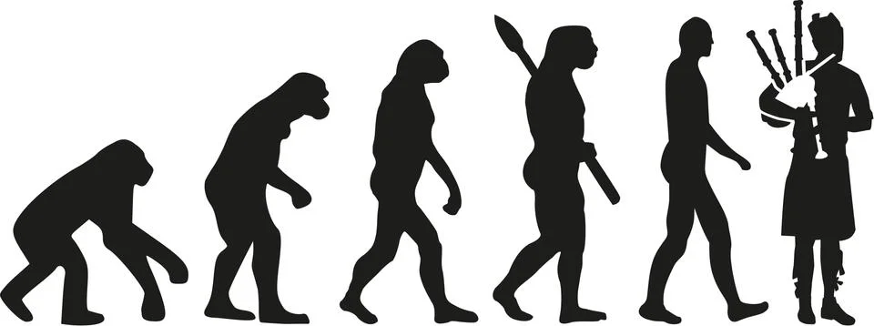 Bagpipe evolution Stock Illustration
