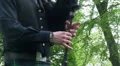 Bagpipe player hands playing bagpipe close up at Highland Gathering HD Footage