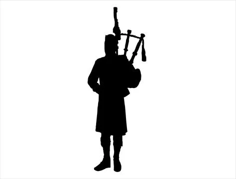 Bagpipe player silhouette vector art Stock Illustration