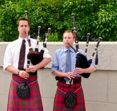 Bagpipe players Stock Photos